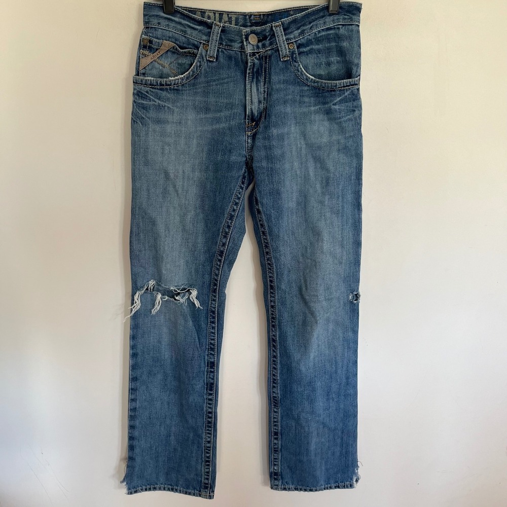 Ariat M2 Relaxed Bootcut Jeans Mens 29x34‎ Medium Wash Distressed Denim 100307